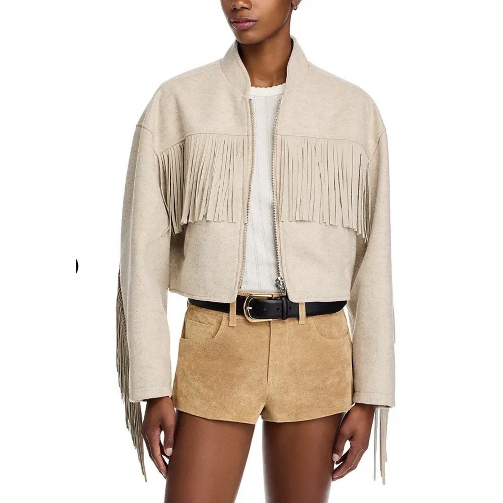 BLANKNYC Fringe Crop Jacket In Size Small